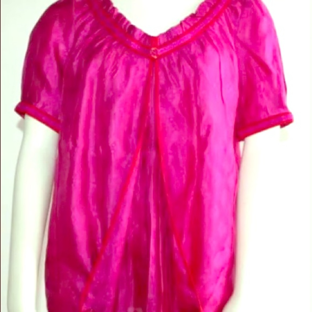 Zac Posen Silk Pink Fuscia top, Size 6 NWOT